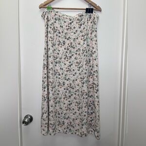 H&M Floral Maxi Skirt Flowy Viscose Slip Skirt Spring wedding guest